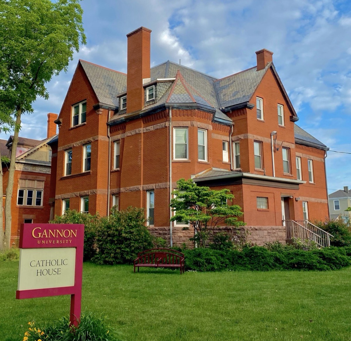 Restored red-brick Victorian building, Gannon University Catholic House