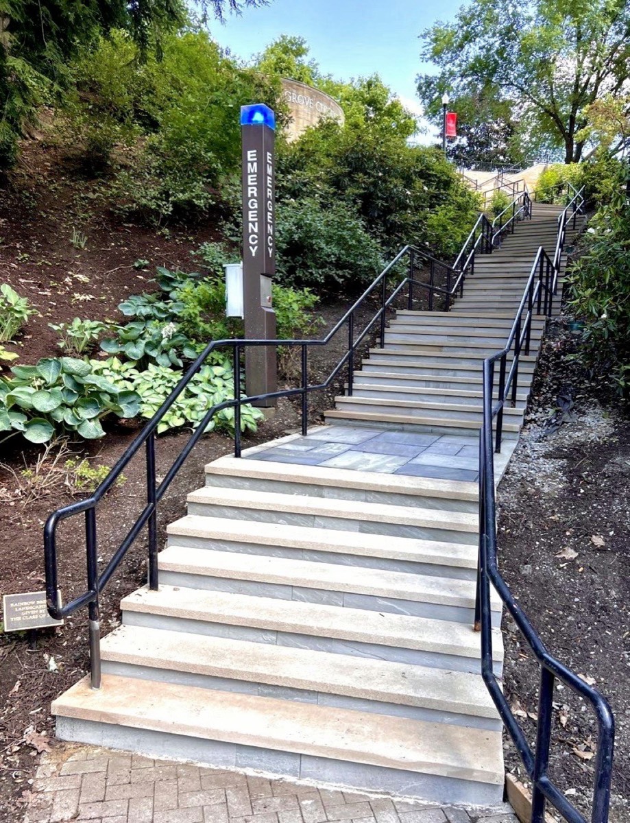 Grove City College Rainbow Stairway restoration