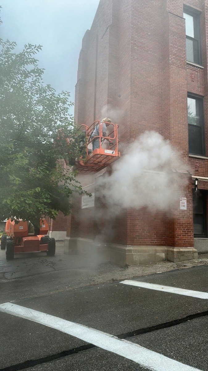 Masonry cleaning at Urban Impact